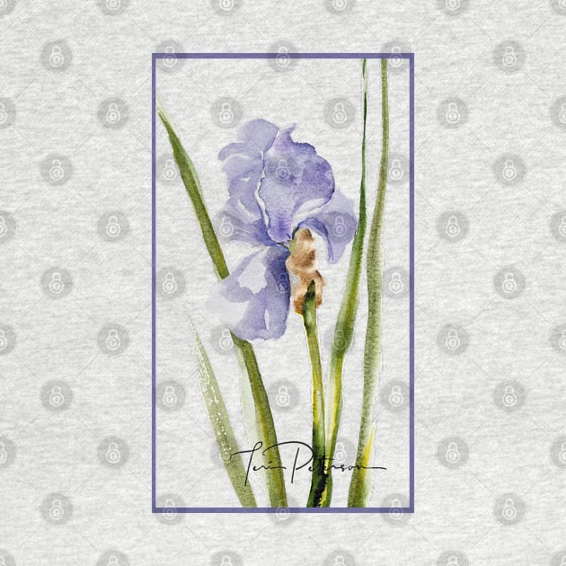 Lavender Purple Blue Iris Watercolor by FlowerPower4U